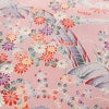 小紋 良品 しつけ糸付き 縮緬 正絹 風景柄 袷仕立て 身丈160.5cm 裄丈64.5cm リサイクル着物 着物 ピンク_画像7