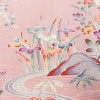 小紋 良品 しつけ糸付き 縮緬 正絹 風景柄 袷仕立て 身丈160.5cm 裄丈64.5cm リサイクル着物 着物 ピンク_画像9