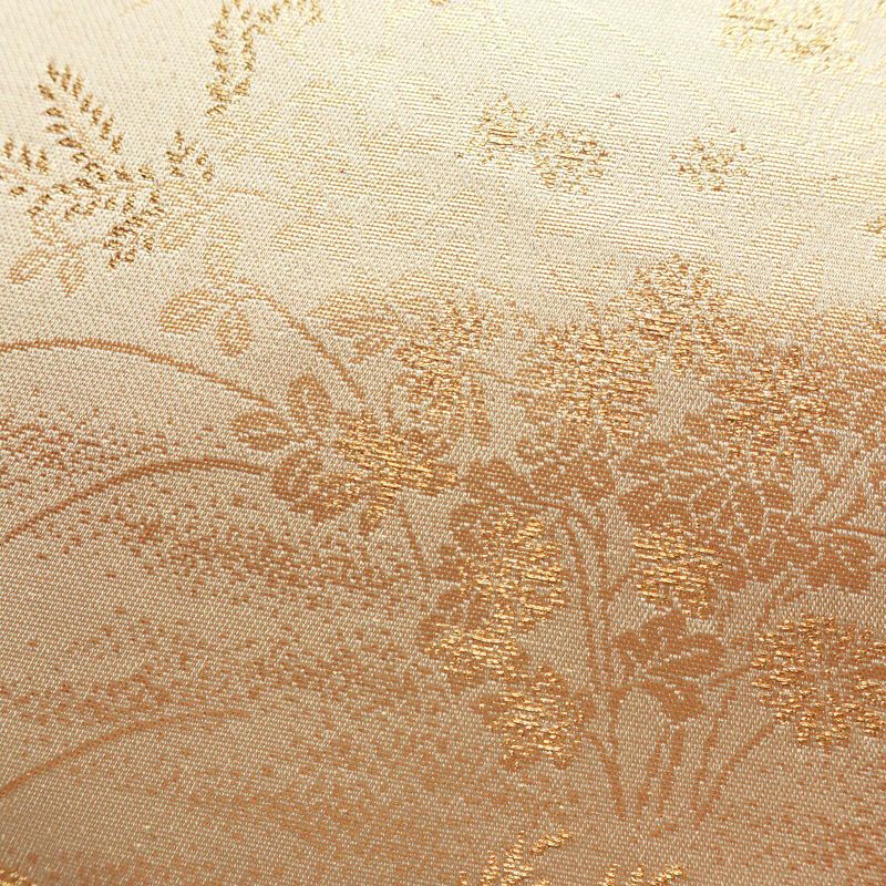 名古屋帯 六通柄 良品 正絹 古典柄 名古屋仕立て なごや帯 リサイクル帯 帯 引箔 雪輪 麻の葉 ベージュ_画像3