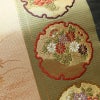 名古屋帯 六通柄 良品 正絹 古典柄 名古屋仕立て なごや帯 リサイクル帯 帯 引箔 雪輪 麻の葉 ベージュ_画像4