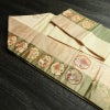 名古屋帯 六通柄 良品 正絹 古典柄 名古屋仕立て なごや帯 リサイクル帯 帯 引箔 雪輪 麻の葉 ベージュ_画像19