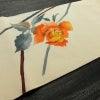 名古屋帯 太鼓柄 縮緬 正絹 花柄 名古屋仕立て なごや帯 リサイクル帯 帯 シンプル クリーム_画像12