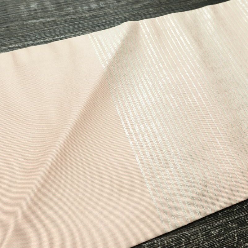 名古屋帯 六通柄 良品 正絹 花柄 名古屋仕立て なごや帯 リサイクル帯 帯 箔 金・銀_画像14