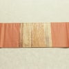 名古屋帯 太鼓柄 良品 正絹 縞柄・線柄 名古屋仕立て なごや帯 リサイクル帯 帯 ピンクオレンジ 橙_画像13