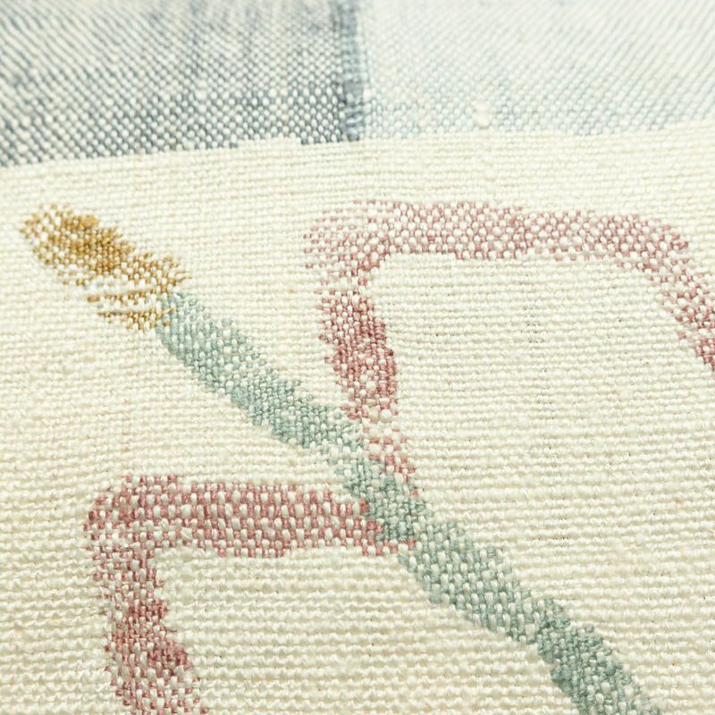 名古屋帯 六通柄 正絹 幾何学柄・抽象柄 松葉仕立て なごや帯 リサイクル帯 帯 モダン 多色使い_画像3