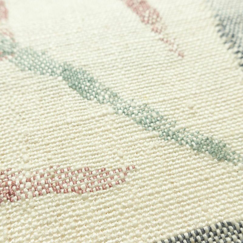 名古屋帯 六通柄 正絹 幾何学柄・抽象柄 松葉仕立て なごや帯 リサイクル帯 帯 モダン 多色使い_画像4