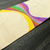 名古屋帯 太鼓柄 良品 正絹 幾何学柄・抽象柄 名古屋仕立て なごや帯 リサイクル帯 帯 モダン クリーム_画像11