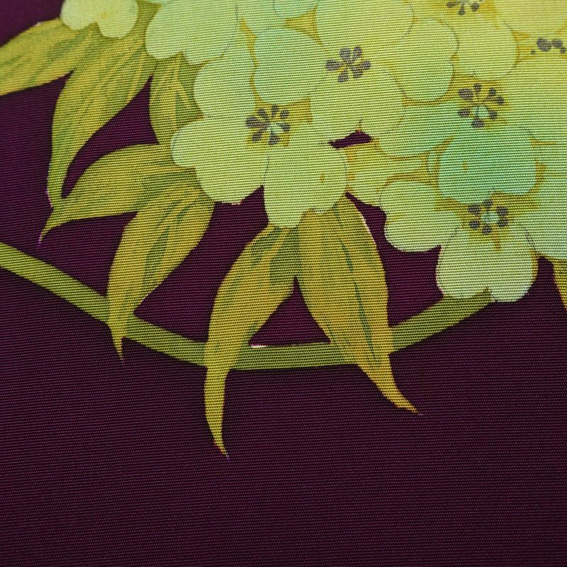 名古屋帯 太鼓柄 正絹 花柄 名古屋仕立て なごや帯 リサイクル帯 帯 シンプル 紫・藤色_画像5