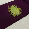 名古屋帯 太鼓柄 正絹 花柄 名古屋仕立て なごや帯 リサイクル帯 帯 シンプル 紫・藤色_画像12
