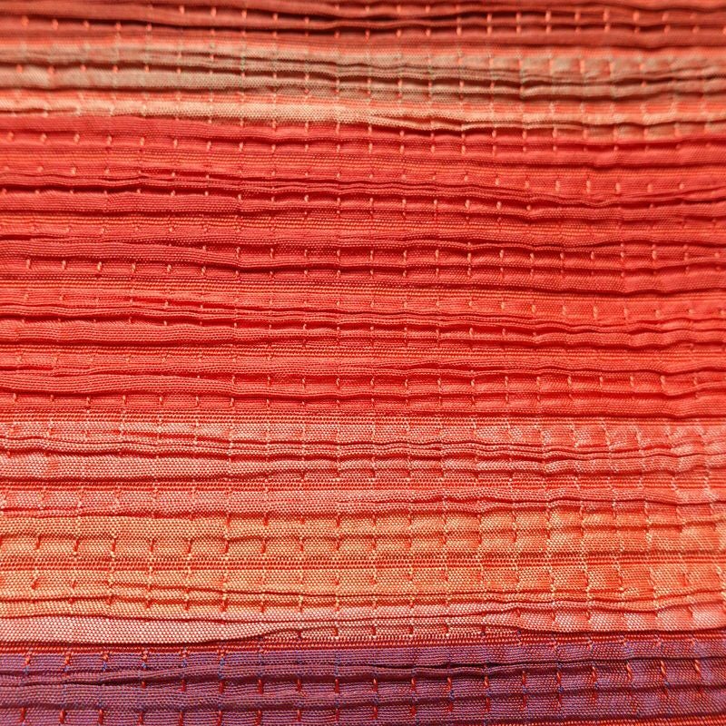 名古屋帯 太鼓柄 正絹 縞柄・線柄 名古屋仕立て なごや帯 リサイクル帯 帯 モダン 赤・朱_画像4