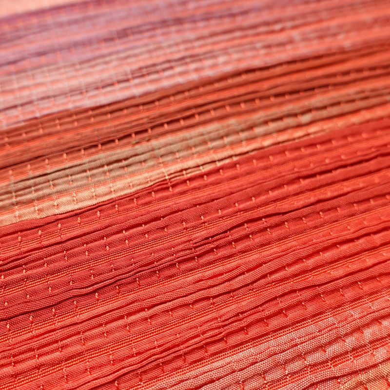 名古屋帯 太鼓柄 正絹 縞柄・線柄 名古屋仕立て なごや帯 リサイクル帯 帯 モダン 赤・朱_画像5