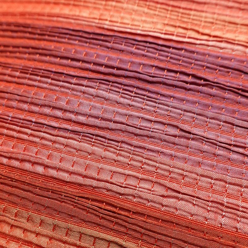 名古屋帯 太鼓柄 正絹 縞柄・線柄 名古屋仕立て なごや帯 リサイクル帯 帯 モダン 赤・朱_画像6