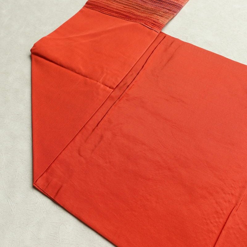 名古屋帯 太鼓柄 正絹 縞柄・線柄 名古屋仕立て なごや帯 リサイクル帯 帯 モダン 赤・朱_画像17