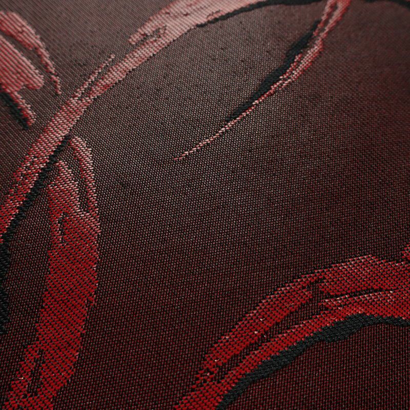 名古屋帯 六通柄 良品 正絹 木の葉・植物柄 名古屋仕立て なごや帯 リサイクル帯 帯 小豆・エンジ_画像6