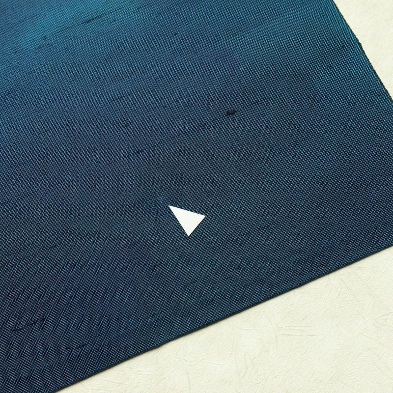 名古屋帯 六通柄 正絹 幾何学柄・抽象柄 松葉仕立て なごや帯 リサイクル帯 帯 モダン 青・紺_画像18