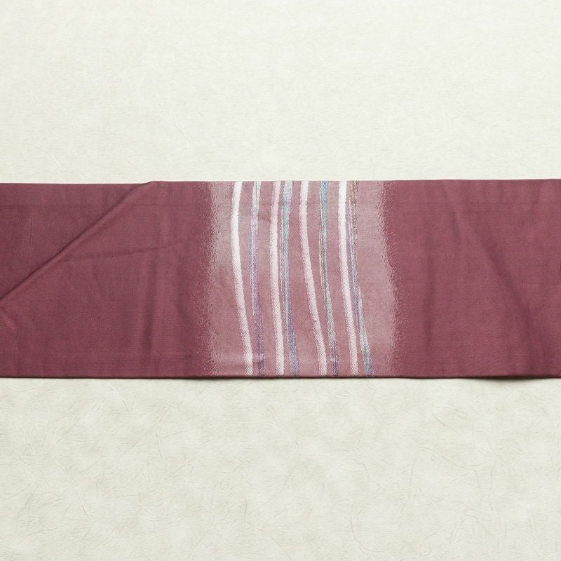 名古屋帯 太鼓柄 正絹 幾何学柄・抽象柄 名古屋仕立て なごや帯 リサイクル帯 帯 シンプル 紫・藤色_画像14