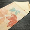 名古屋帯 太鼓柄 正絹 花柄 名古屋仕立て なごや帯 リサイクル帯 帯 金糸 シンプル オレンジベージュ 橙_画像12