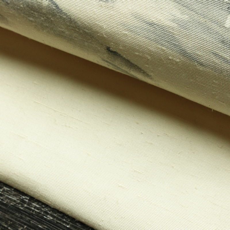 名古屋帯 太鼓柄 落款入り 正絹 風景柄 名古屋仕立て なごや帯 リサイクル帯 帯 白_画像8