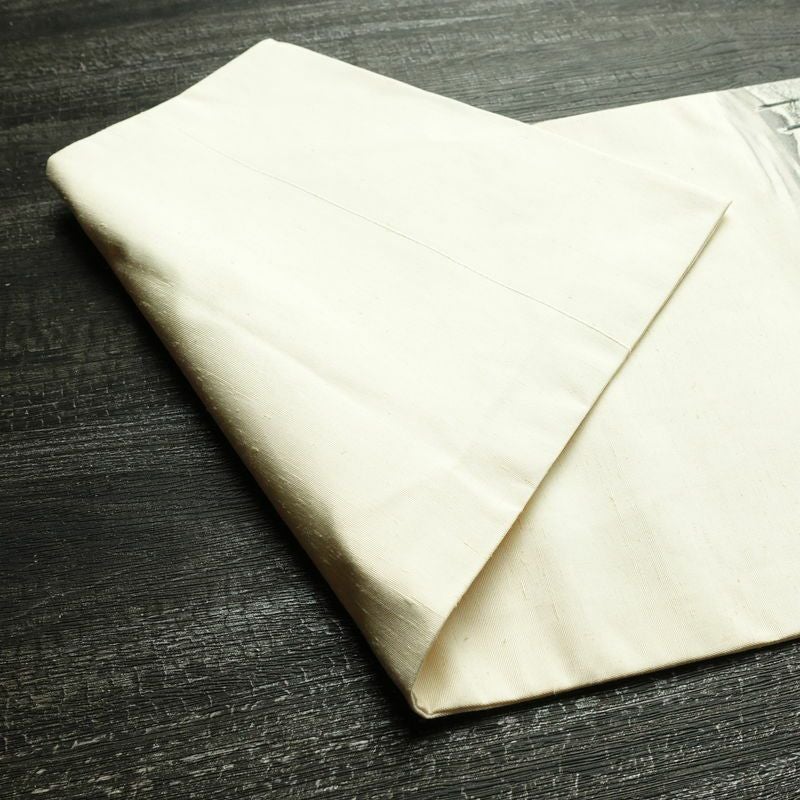 名古屋帯 太鼓柄 落款入り 正絹 風景柄 名古屋仕立て なごや帯 リサイクル帯 帯 白_画像10