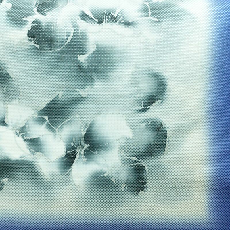 名古屋帯 斉藤三才 太鼓柄 落款入り 正絹 花柄 名古屋仕立て なごや帯 リサイクル帯 帯 シンプル 青・紺_画像2