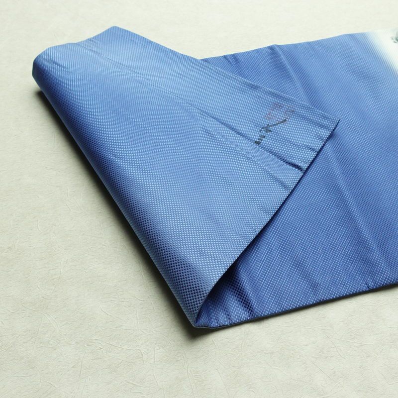 名古屋帯 斉藤三才 太鼓柄 落款入り 正絹 花柄 名古屋仕立て なごや帯 リサイクル帯 帯 シンプル 青・紺_画像9