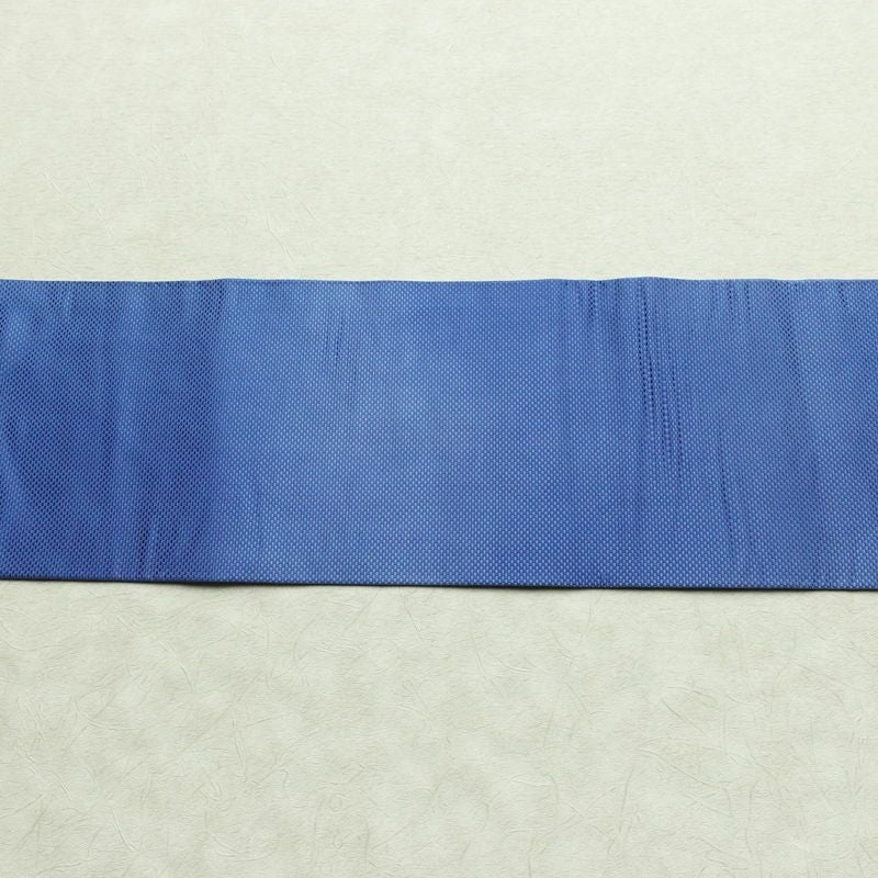 名古屋帯 斉藤三才 太鼓柄 落款入り 正絹 花柄 名古屋仕立て なごや帯 リサイクル帯 帯 シンプル 青・紺_画像12