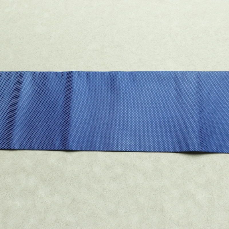 名古屋帯 斉藤三才 太鼓柄 落款入り 正絹 花柄 名古屋仕立て なごや帯 リサイクル帯 帯 シンプル 青・紺_画像13