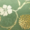 袋帯 太鼓柄 フォーマル用 正絹 花柄 リサイクル帯 帯 金糸 緑・うぐいす色_画像6