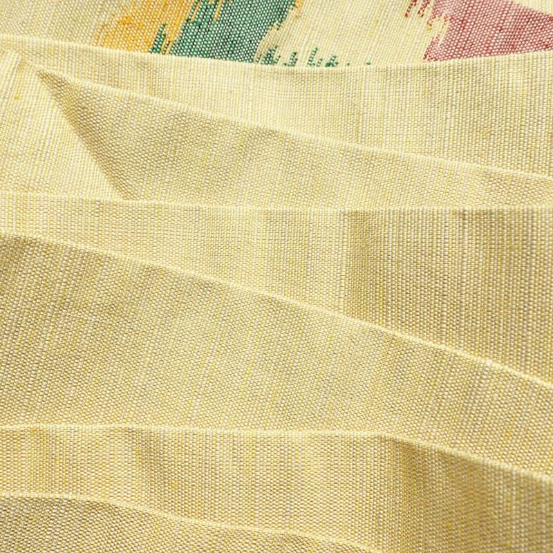 名古屋帯 六通柄 正絹 木の葉・植物柄 名古屋仕立て なごや帯 リサイクル帯 帯 モダン 黄・黄土色_画像18