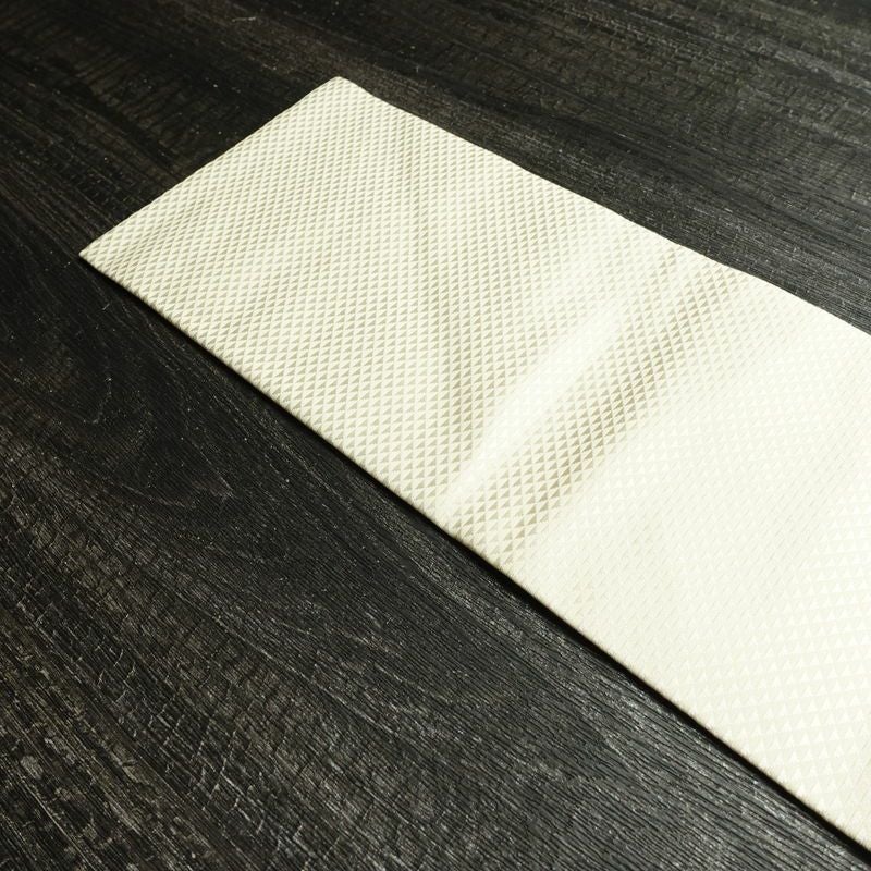 名古屋帯 太鼓柄 美品 落款入り 正絹 木の葉・植物柄 名古屋仕立て なごや帯 リサイクル帯 帯 シンプル_画像16