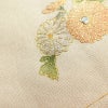 名古屋帯 螺鈿箔 太鼓柄 良品 しつけ糸付き 正絹 花柄 名古屋仕立て なごや帯 リサイクル帯 帯 箔 金彩 ベージュ_画像6