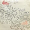 名古屋帯 六通柄 正絹 幾何学柄・抽象柄 名古屋仕立て なごや帯 リサイクル帯 帯 箔 モダン クリーム_画像2