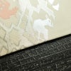 名古屋帯 六通柄 正絹 幾何学柄・抽象柄 名古屋仕立て なごや帯 リサイクル帯 帯 箔 モダン クリーム_画像13