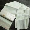 名古屋帯 太鼓柄 落款入り 正絹 人物・動物柄 名古屋仕立て なごや帯 リサイクル帯 帯 箔 緑・うぐいす色_画像19