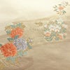 名古屋帯 太鼓柄 正絹 花柄 名古屋仕立て なごや帯 リサイクル帯 帯 箔 金糸 クリーム_画像2
