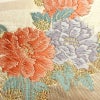 名古屋帯 太鼓柄 正絹 花柄 名古屋仕立て なごや帯 リサイクル帯 帯 箔 金糸 クリーム_画像4