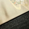 名古屋帯 太鼓柄 正絹 花柄 名古屋仕立て なごや帯 リサイクル帯 帯 箔 金糸 クリーム_画像13