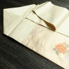 名古屋帯 太鼓柄 正絹 花柄 名古屋仕立て なごや帯 リサイクル帯 帯 箔 金糸 クリーム_画像21