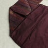 名古屋帯 六通柄 良品 正絹 縞柄・線柄 名古屋仕立て なごや帯 リサイクル帯 帯 箔 紫・藤色_画像18