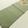 名古屋帯 太鼓柄 正絹 木の葉・植物柄 名古屋仕立て なごや帯 リサイクル帯 帯 引箔 シンプル 緑・うぐいす色_画像8
