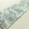 名古屋帯 金彩 全通柄 美品 縮緬 正絹 風景柄 名古屋仕立て なごや帯 リサイクル帯 帯 青・紺_画像10