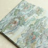 名古屋帯 金彩 全通柄 美品 縮緬 正絹 風景柄 名古屋仕立て なごや帯 リサイクル帯 帯 青・紺_画像21