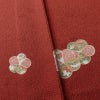 小紋 丹後ちりめん 嵯峨野 縮緬 飛び柄 正絹 花柄 袷仕立て 身丈163.5cm 裄丈65cm リサイクル着物 着物 モダン 小豆・エンジ_画像11