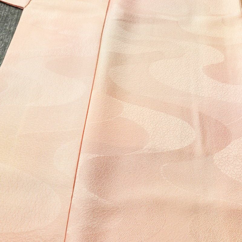 小紋 堅牢染 正絹 流水・波柄 袷仕立て 身丈161.5cm 裄丈68.5cm リサイクル着物 着物 ピンク_画像5