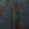 大島紬 良品 証紙なし しつけ糸付き 正絹 木の葉・植物柄 袷仕立て 身丈158.5cm 裄丈64.5cm リサイクル着物 着物 青・紺_画像6