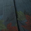 大島紬 良品 証紙なし しつけ糸付き 正絹 木の葉・植物柄 袷仕立て 身丈158.5cm 裄丈64.5cm リサイクル着物 着物 青・紺_画像11