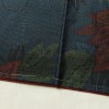 大島紬 良品 証紙なし しつけ糸付き 正絹 木の葉・植物柄 袷仕立て 身丈158.5cm 裄丈64.5cm リサイクル着物 着物 青・紺_画像12