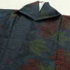 大島紬 良品 証紙なし しつけ糸付き 正絹 木の葉・植物柄 袷仕立て 身丈158.5cm 裄丈64.5cm リサイクル着物 着物 青・紺_画像16