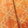 単衣 紬 美品 バチ衿仕立て 正絹 縞柄・線柄 単衣仕立て 身丈155cm 裄丈62.5cm リサイクル着物 一部しつけ糸付き 着物 橙_画像11