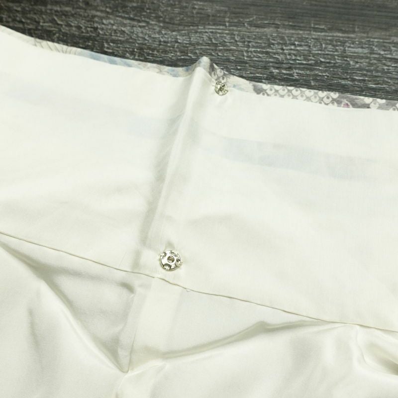 小紋 良品 しつけ糸付き 正絹 古典柄 袷仕立て 身丈162.5cm 裄丈65.5cm リサイクル着物 着物 青・紺_画像18